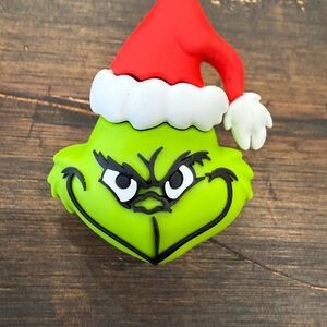 Grinch Christmas Ornament with Santa Hat